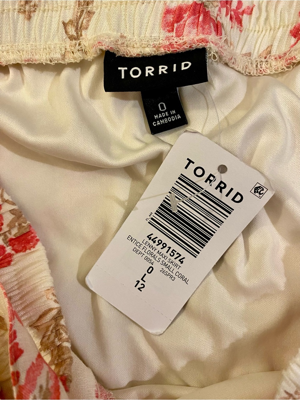 Torrid Tiered Maxi Skirt with Pink Floral Print - Size 0X - NWT! - Picture 7 of 12